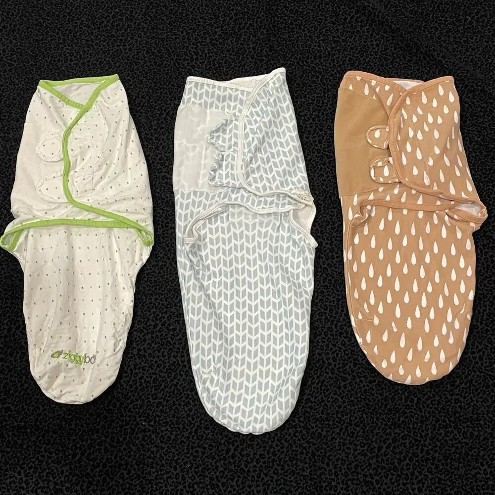 Lot Of 3 Swaddle Sleep Sack Wrap Newborn Cotton 0-3M